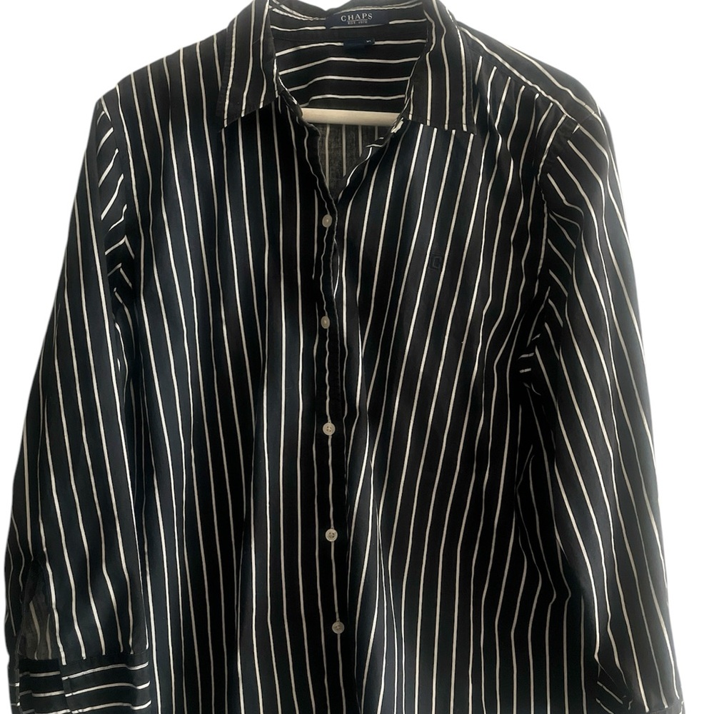 Chaps Women’s Black Striped Shirt
